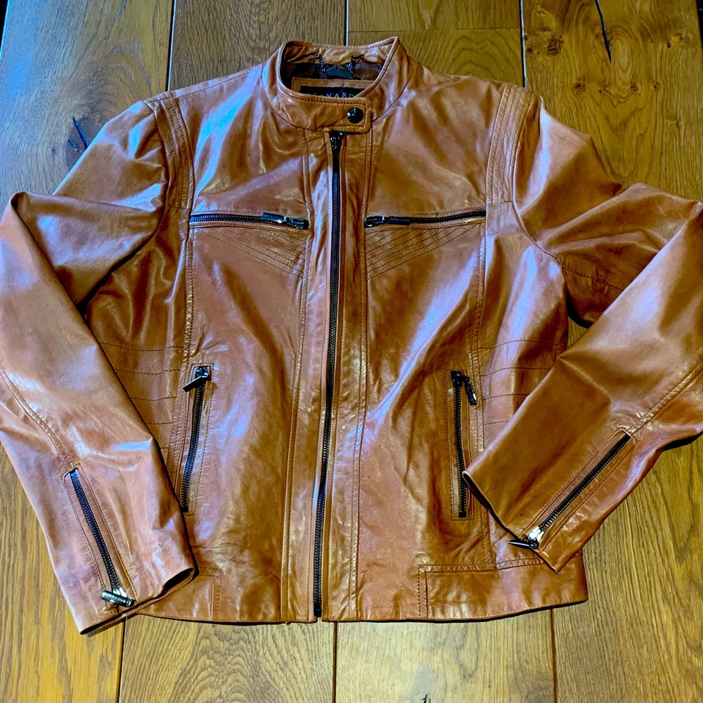 Bernardo Carmel Colored Leather Moto Jacket